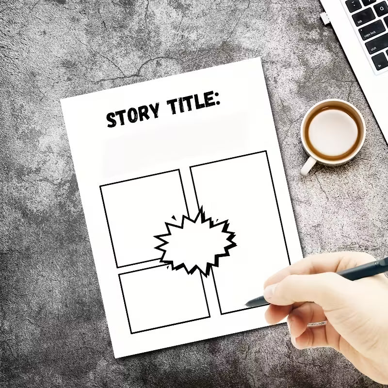 Blank Comic Creation Book – 24 Pages with Multiple Templates for Kids & Adults | DIY Comic Drawing Book to Create Your Own Adventure Stories