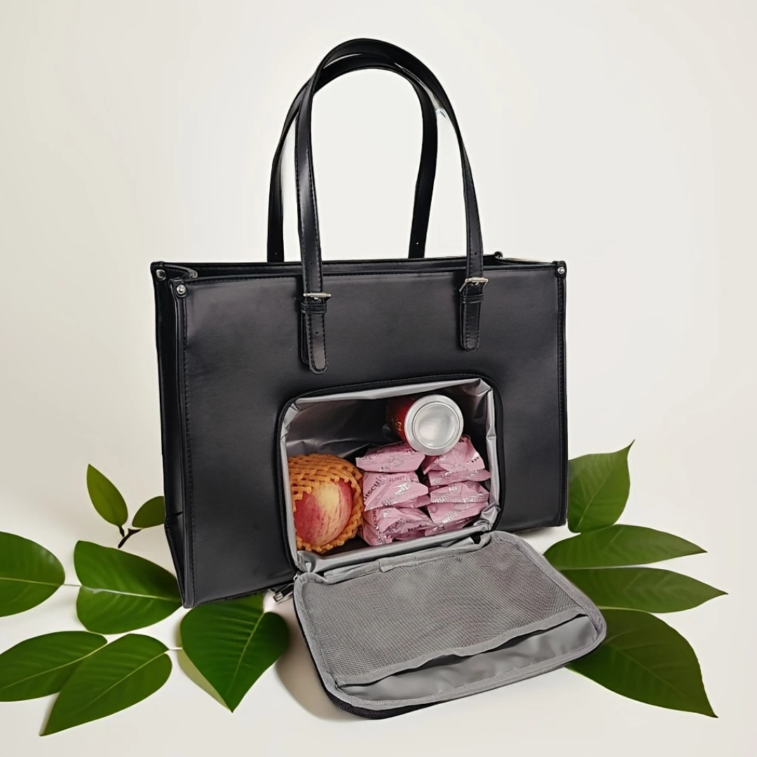 Women's Fashion Laptop Tote Bag – 15.6-Inch PU Leather Briefcase with Leak-Proof Multifunctional Pockets, Single Compartment – Work & Office Handbag for Women