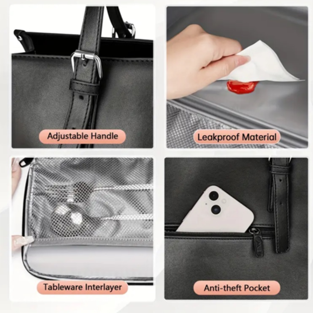 LuxTote™ – Women's PU Leather Laptop Tote Bag (Fits up to 15.6")