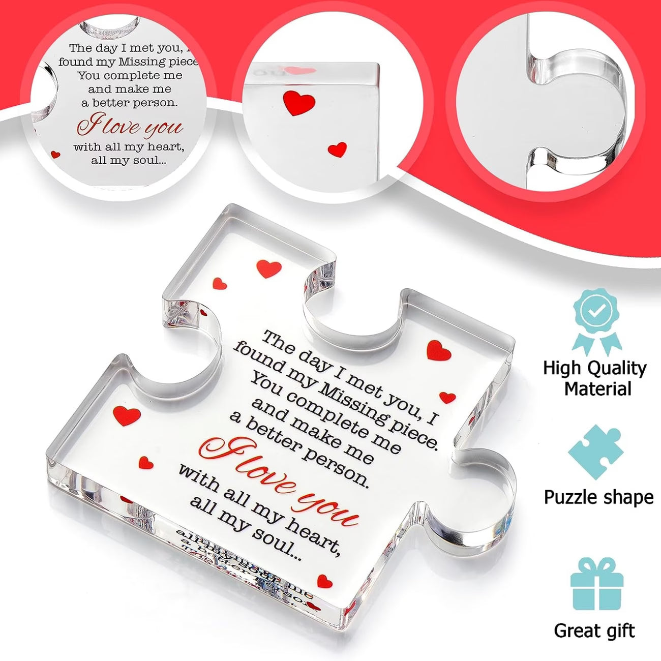 2D Acrylic Love Message Puzzle I Love You