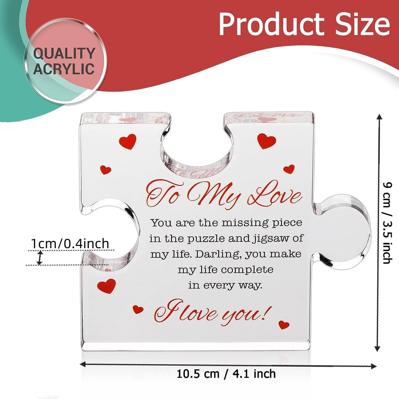 2D Acrylic Love Message Puzzle I Love You