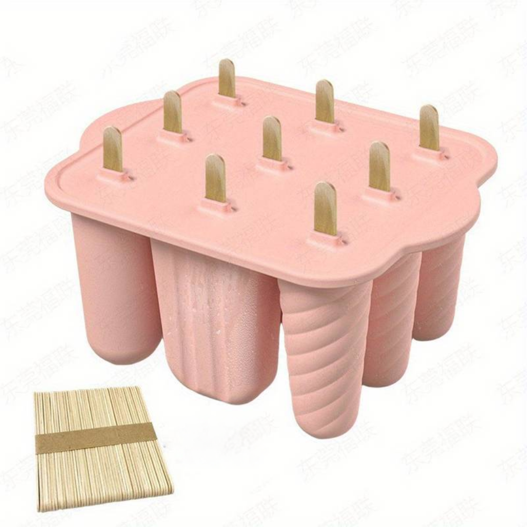 Silicone Popsicle Molds 9pcs Set with 50 Sticks – Easy-Release BPA-Free Ice Pop Maker for Homemade Popsicles, Reusable Ice Lolly Molds for Kids & Adults