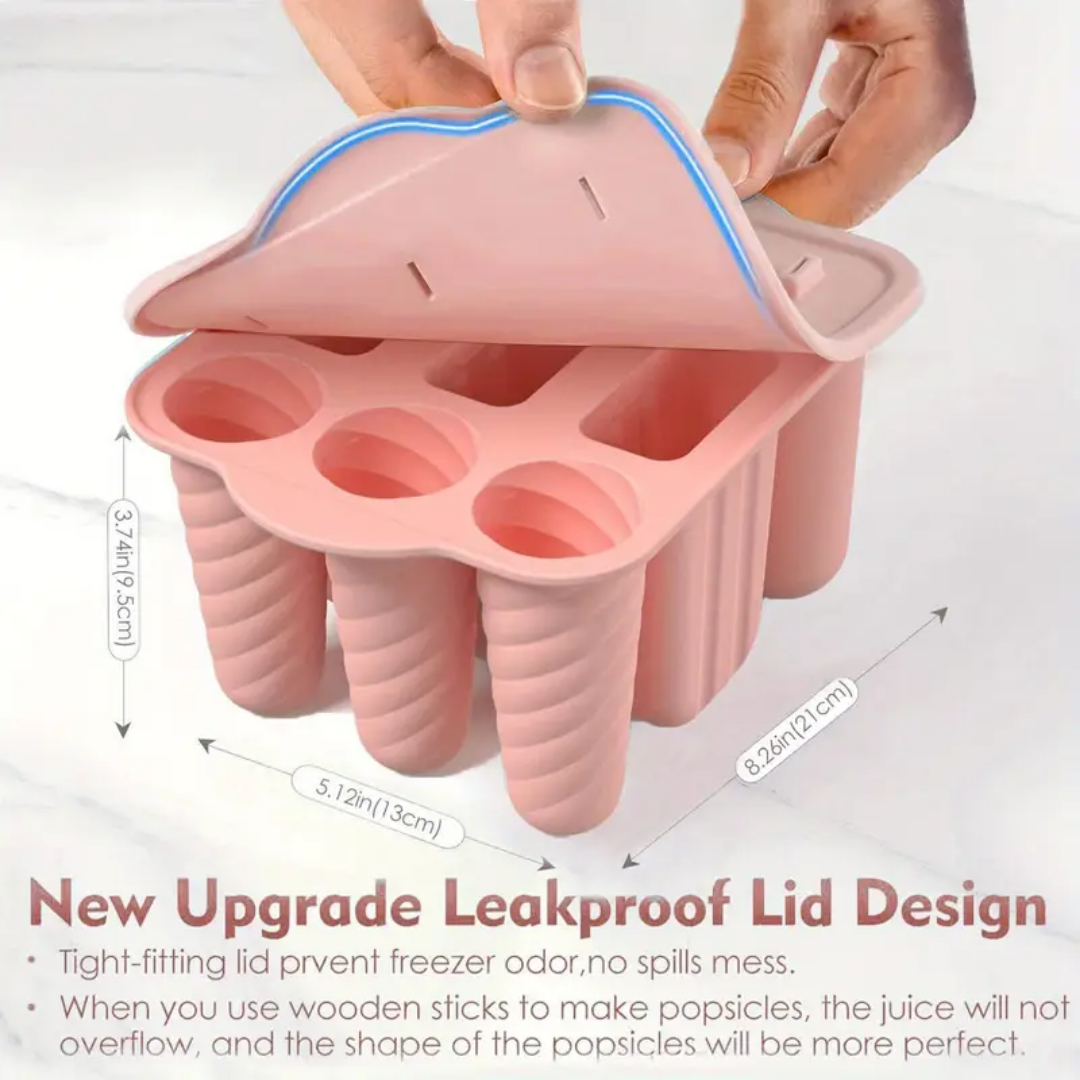 Silicone Popsicle Molds 9pcs Set with 50 Sticks – Easy-Release BPA-Free Ice Pop Maker for Homemade Popsicles, Reusable Ice Lolly Molds for Kids & Adults