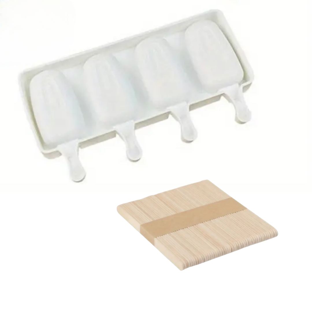 Large Popsicle Molds & Sticks – Standard Size 4-Cavity Silicone Ice Pop Molds for Cakesicles, Cake Pops, Ice Cream, Candy – Durable & Easy Release (Copy)