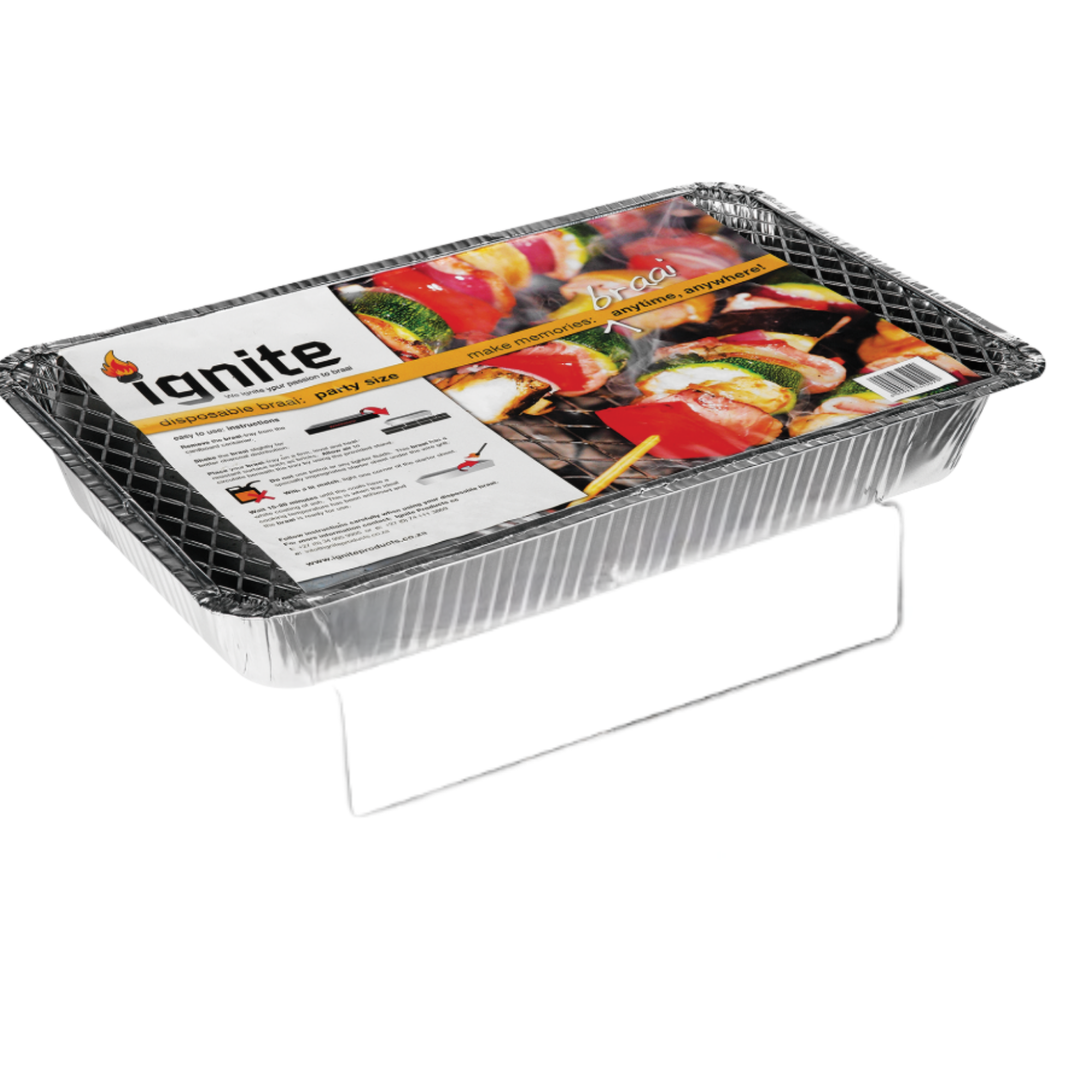Ignite Disposable Braai – Charcoal BBQ Grill for Outdoor, Camping & Picnics (490 × 290 mm)