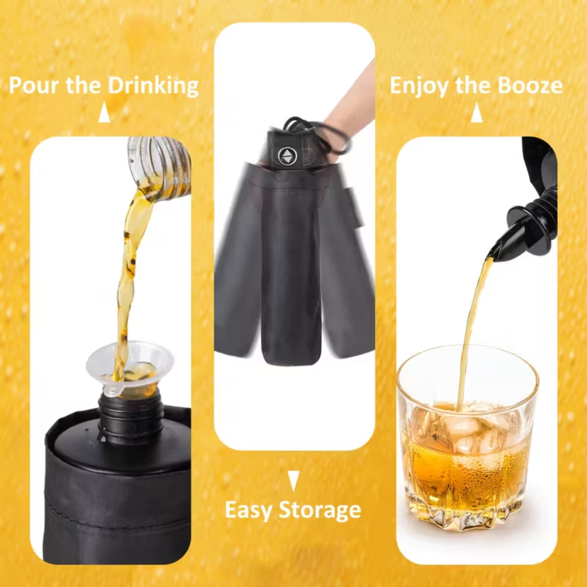 2pcs Hidden Umbrella Flask Set – 30oz Alcohol Concealment Bottles with Funnel & Spout for Beach, Festivals, Sports Events & Travel