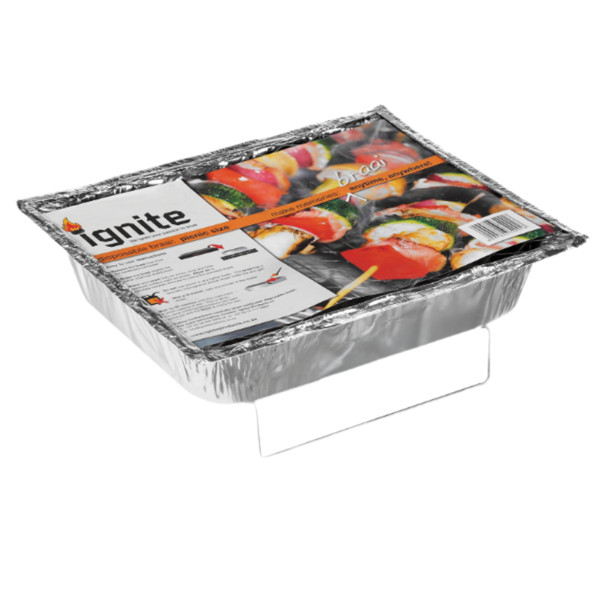 Ignite Disposable Braai – Charcoal BBQ Grill for Outdoor, Camping & Picnics (490 × 290 mm)