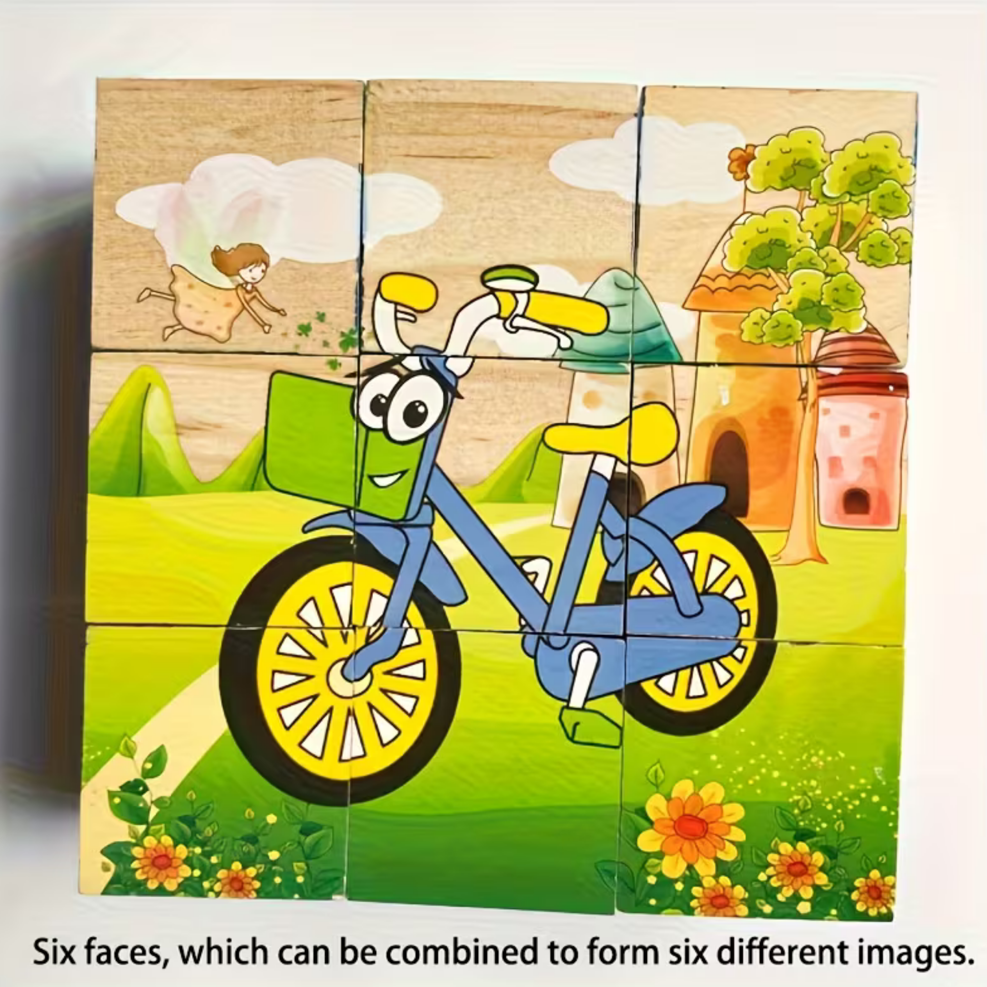 Wooden Cube Matching Puzzle for Kids