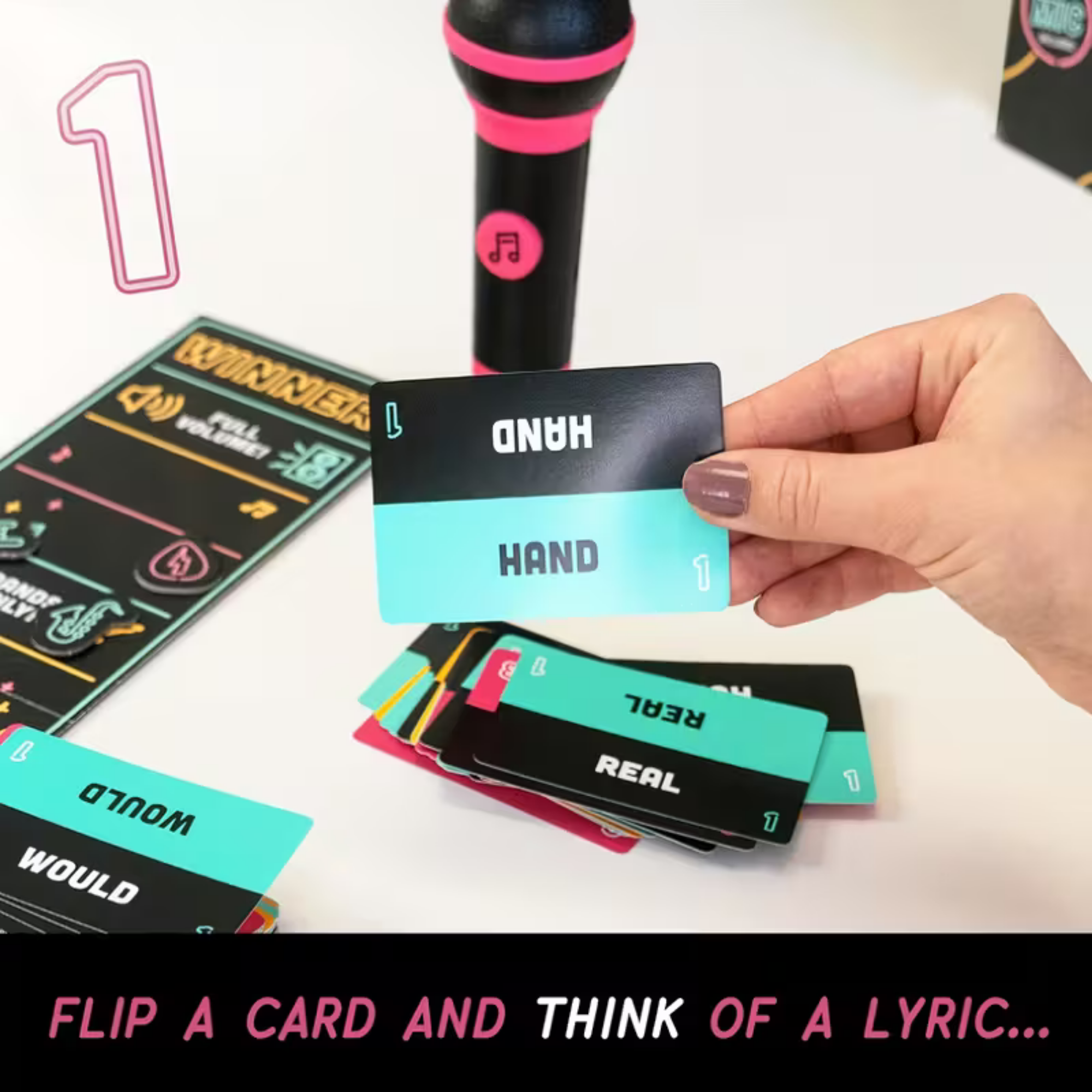 Grab the Mic Game – Fun Family & Party Lyrics Challenge for 2–10 Players (Includes 250 Cards)