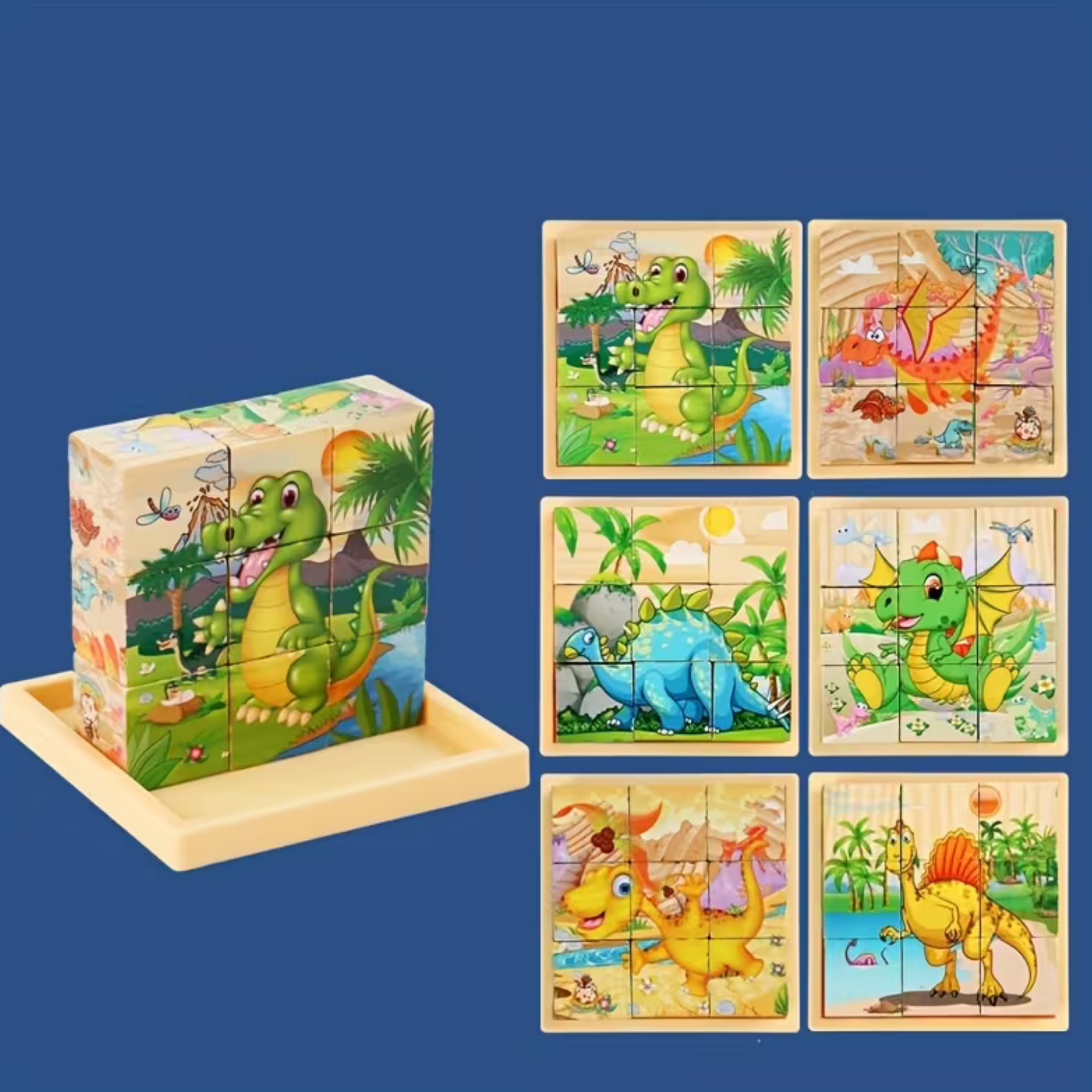 Wooden Cube Matching Puzzle for Kids