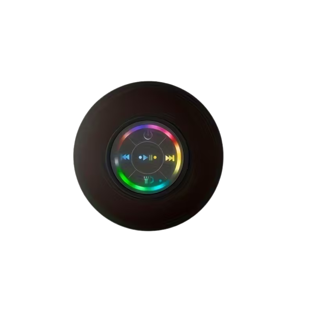LED Bathroom Speaker | Wireless USB Rechargeable RGB Speaker with Suction Cup Mount | HD Sound Quality & 5.0 Surround Sound | 2-Hour Playtime | Modern Portable Audio