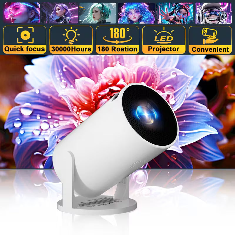 Portable Mini Projector with Smartphone Compatibility 30 Lumens Home Theater Projector USB Plug and Play LCD LED Free Display