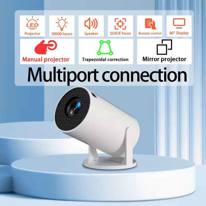 Portable Mini Projector with Smartphone Compatibility 30 Lumens Home Theater Projector USB Plug and Play LCD LED Free Display